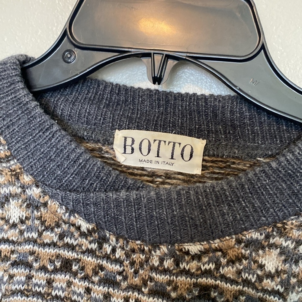 BOTTO Italian wool alpaca blend multi color long sleeve sweater XL - Picture 4 of 15